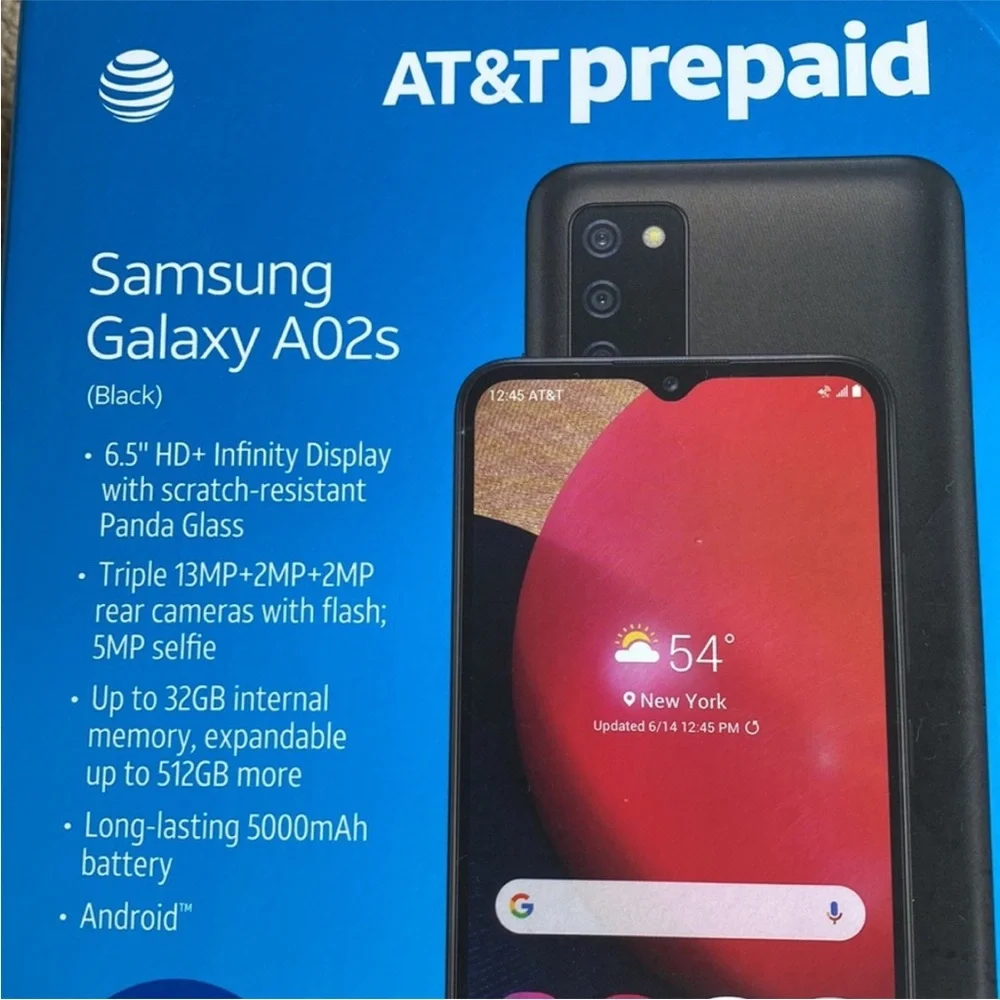 Samsung Galaxy A02s Black - Prepaid Smartphone
